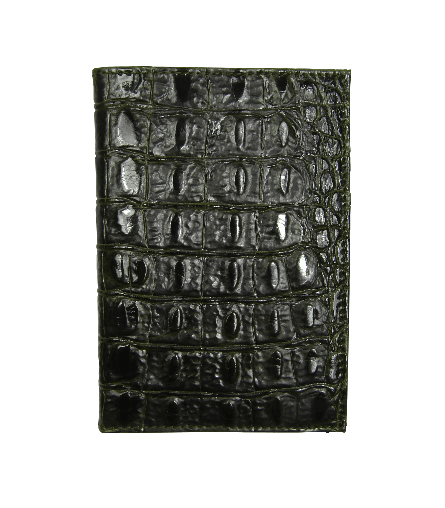 Passport Holder in Olive Crocodile Leather