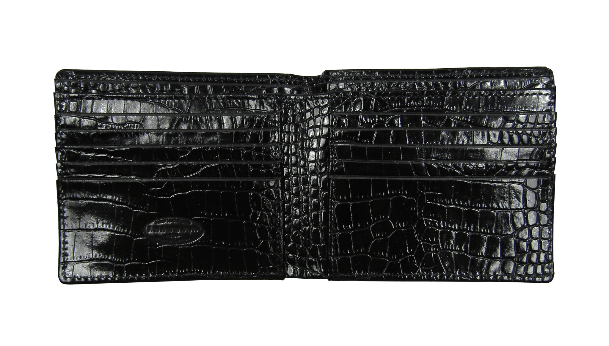 Billfold Wallet in Black Crocodile Leather