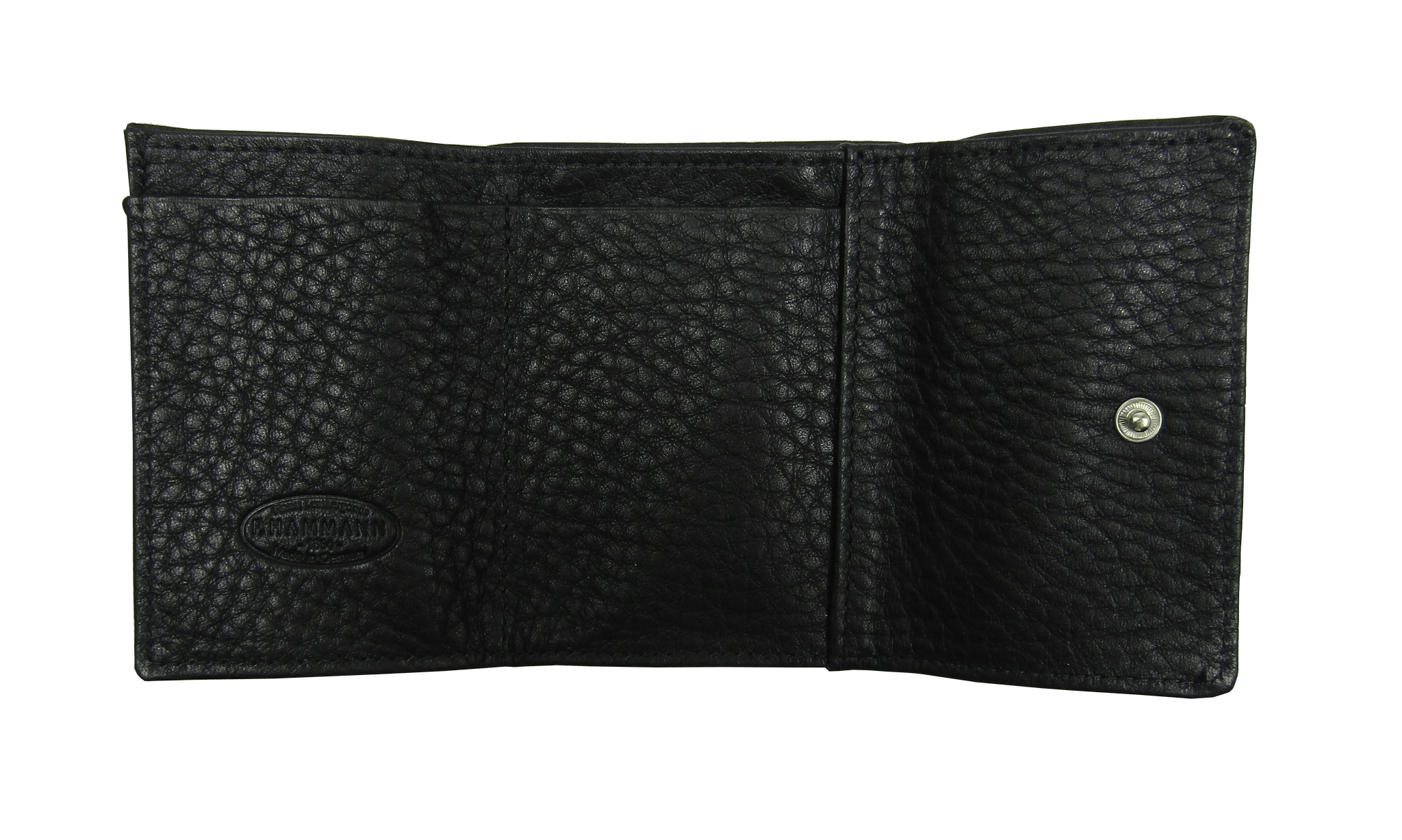 Small Leather Wallet in Black Grained Calf Leather